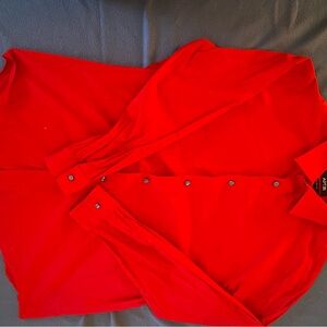 Vibrant Red Button-Up Shirt